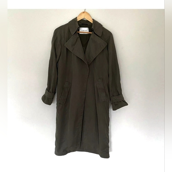 Babaton Olive Green Trench Coat -Small - Picture 4 of 11